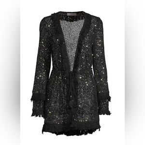 Ramy Brook Cecelia Sequin-Embellished Tassel Mesh Cover-Up